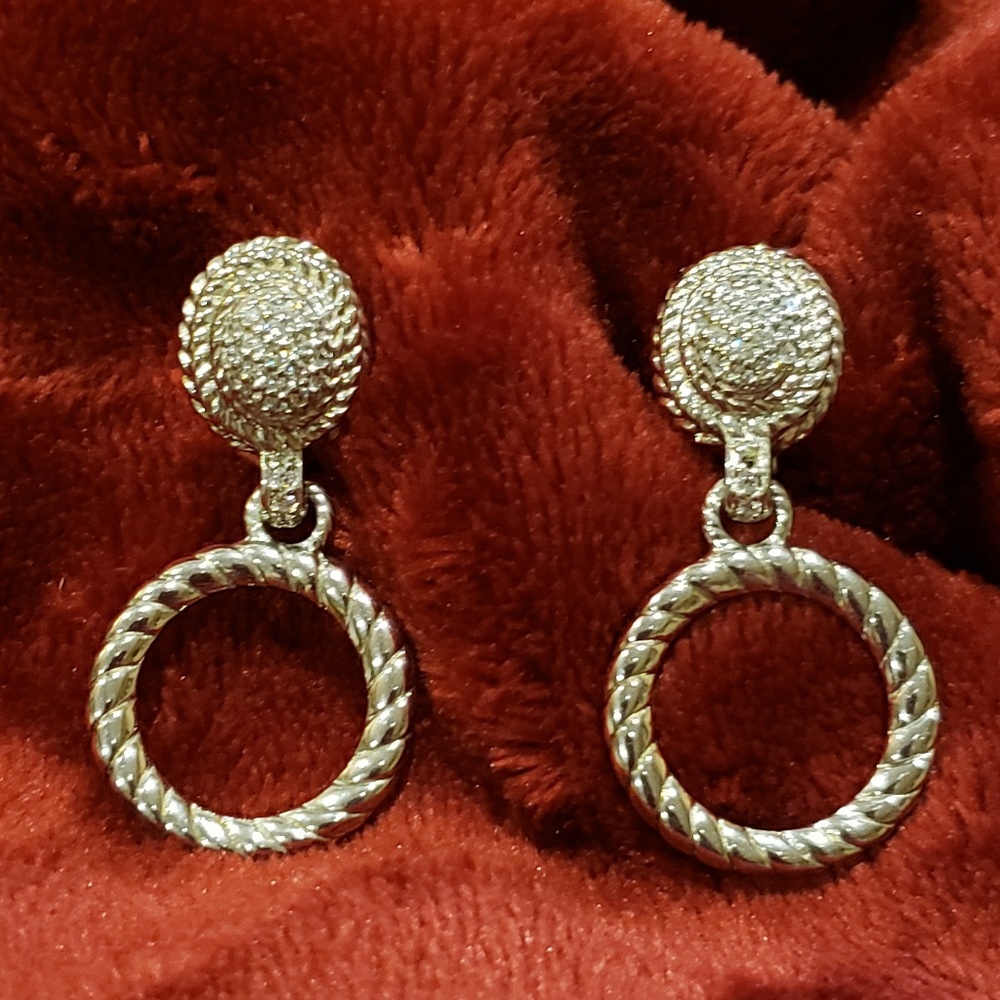 Judith Ripka ~ Sterling Double Circle Earrings